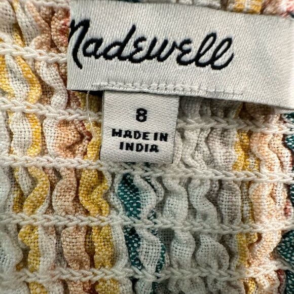 Madewell fitted bodice linen striped midi dress - Picture 5 of 6